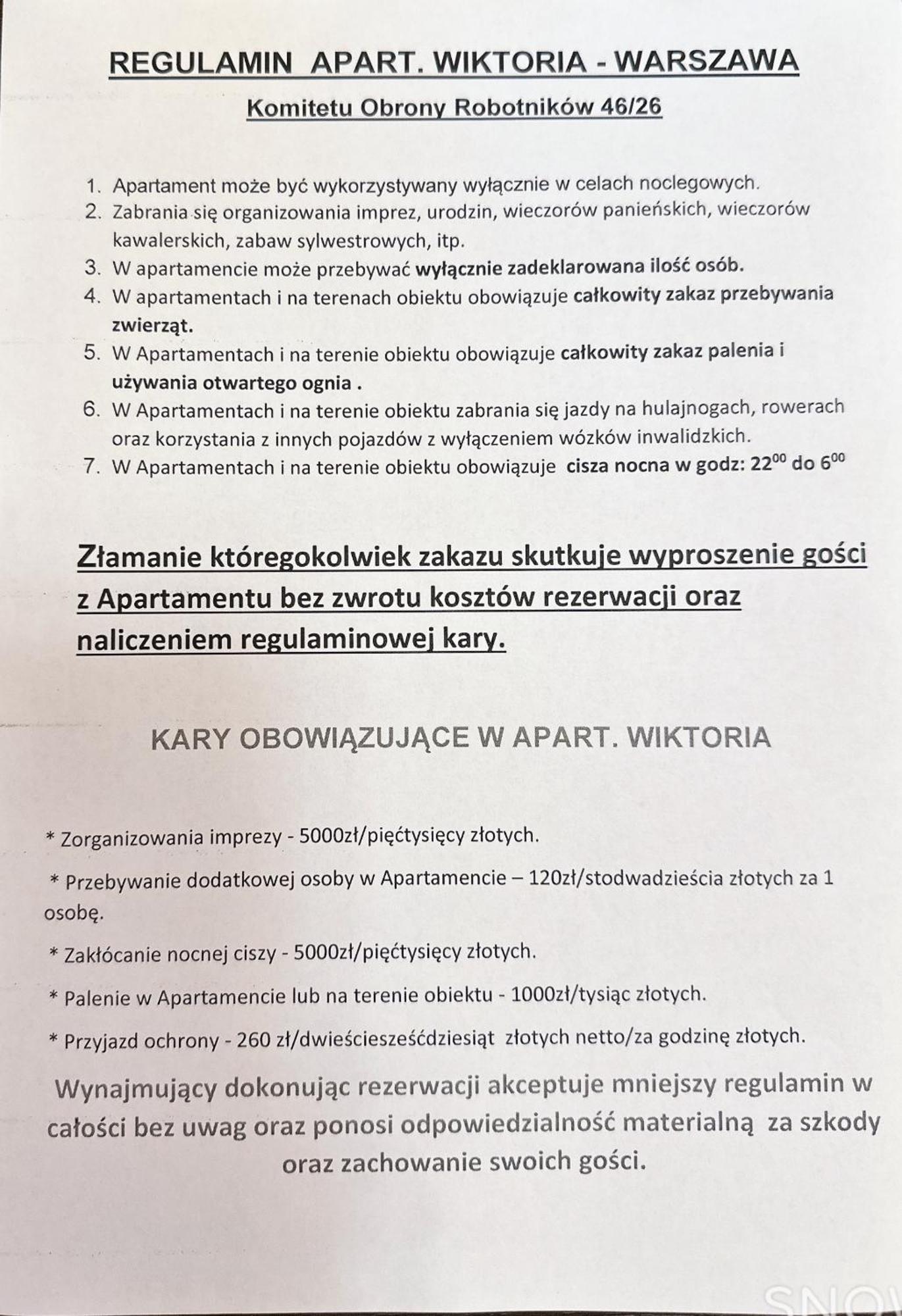 Apart Wiktoria Warszawa Værelse billede